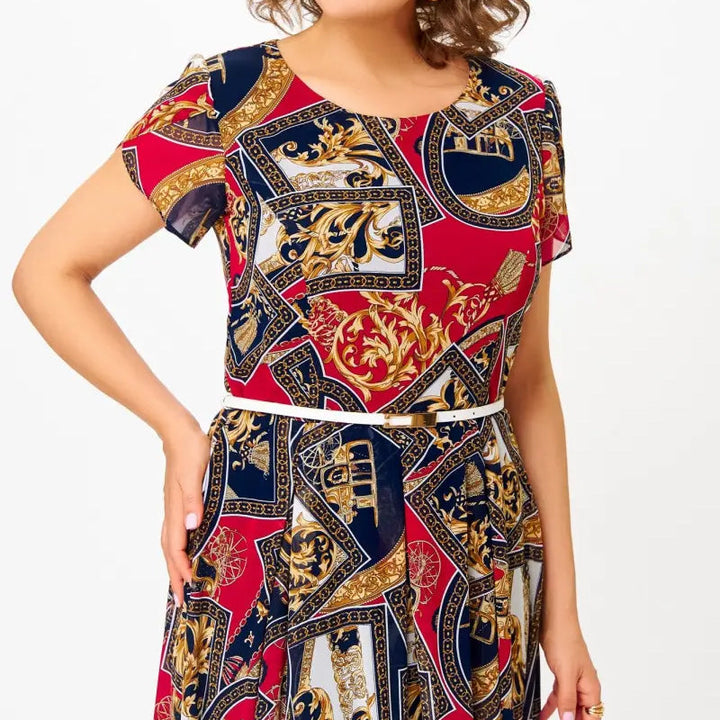 Nina I A-Line Chiffon Dress in Vintage Style