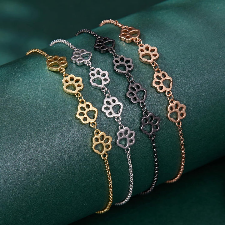 Bracelet with paw print in silver – Adjustable size