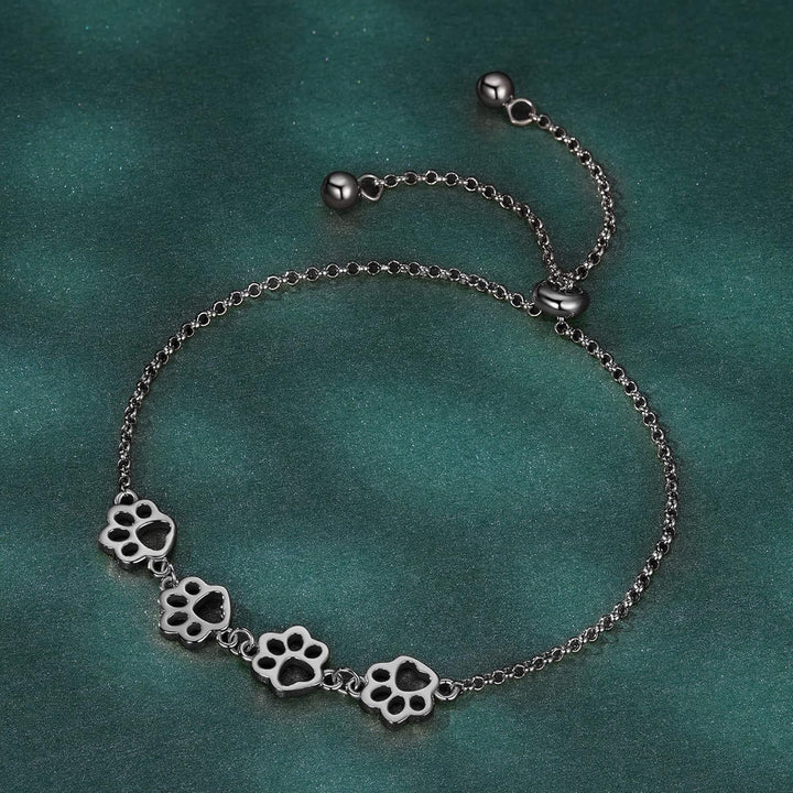 Bracelet with paw print in silver – Adjustable size