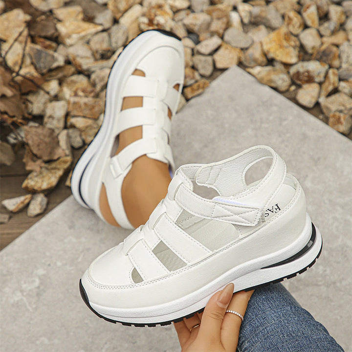 Women's orthopedic sandals with Velcro and closed toes