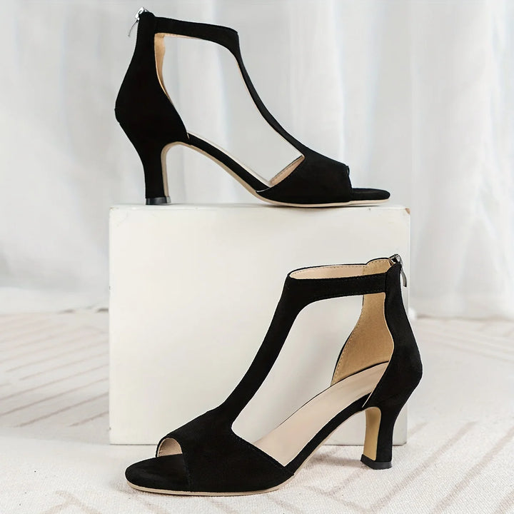 High Heels with a Back Zipper and Fish Pattern