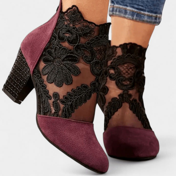 Charlotte™ | Elegant Stiletto Heels with Floral Motif