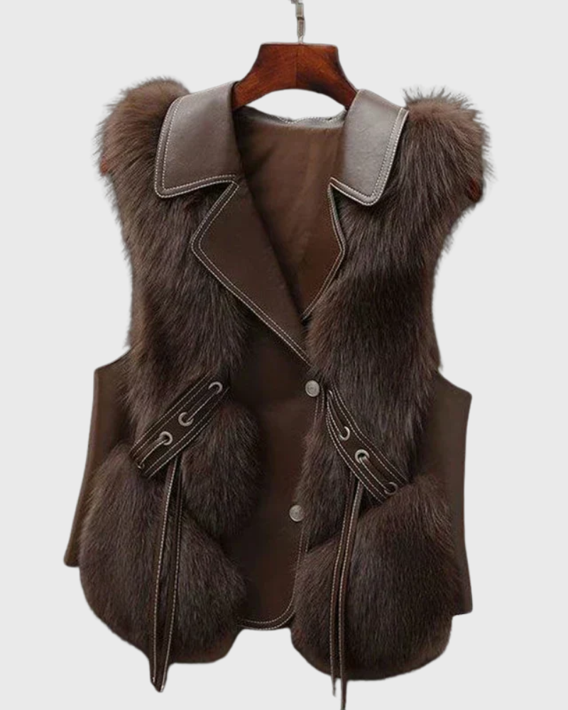 Alina™ I Leather Vest – Elegant and Classic