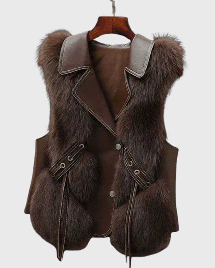 Alina™ I Leather Vest – Elegant and Classic