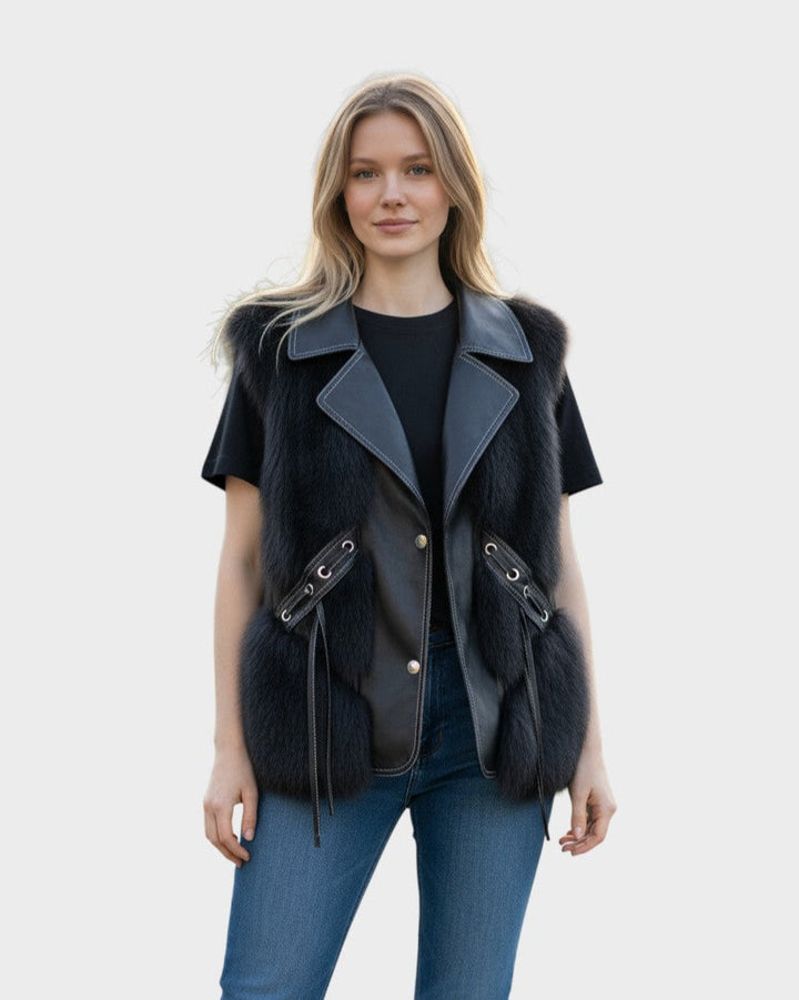 Alina™ leather vest – Stylish and timeless