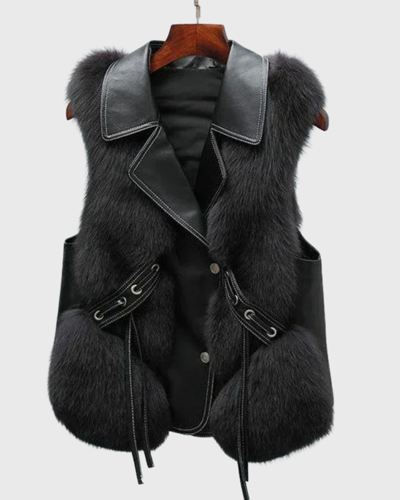 Alina™ I Leather Vest – Elegant and Classic