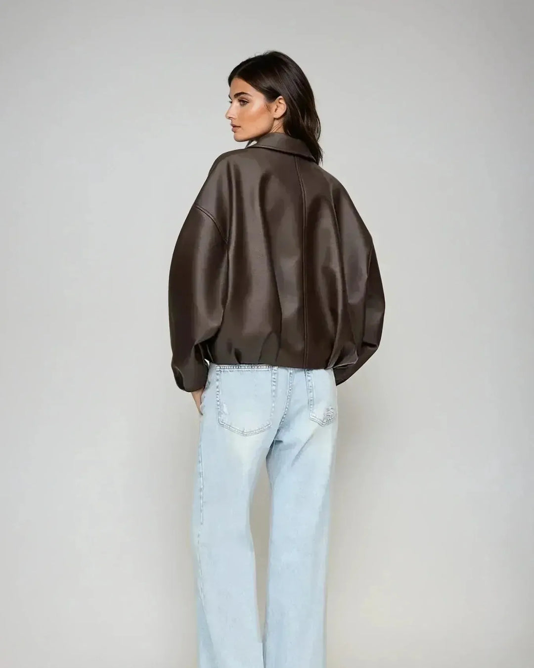 Arvella™ I Vegan Leather Jacket with Belt