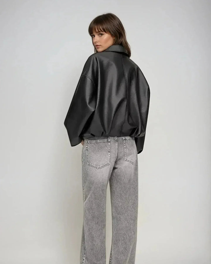 Arvella™ I Vegan Leather Jacket with Belt