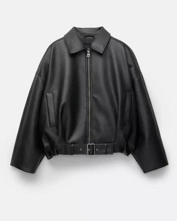 Arvella – Vegan Leather Jacket with Belt