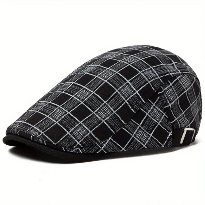 Linen-Cotton Plaid Flat Cap | MONTREAL