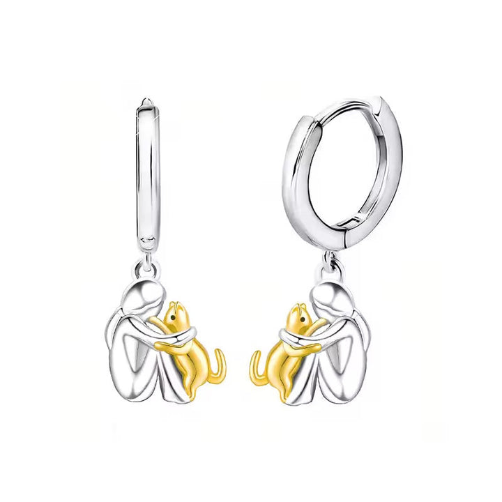Collana con ciondolo Cat Hug e orecchini in omaggio – Offerta limitata
