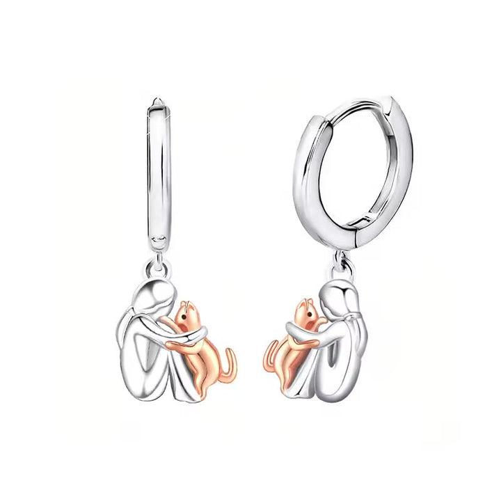 Collana con ciondolo Cat Hug e orecchini in omaggio – Offerta limitata