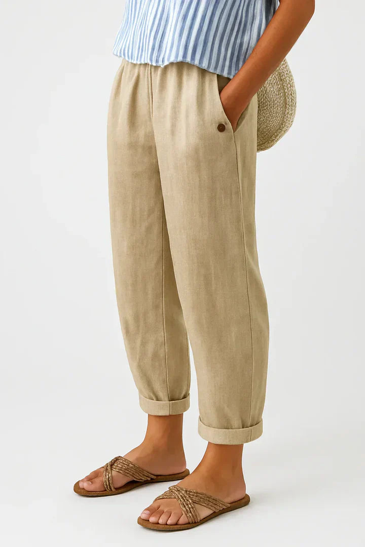 Romina I Timeless Linen-Cotton Trousers