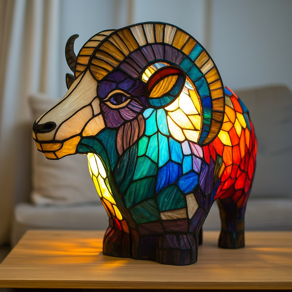 Lulu – Lampada Magica a Forma di Capra in Vetro Colorato