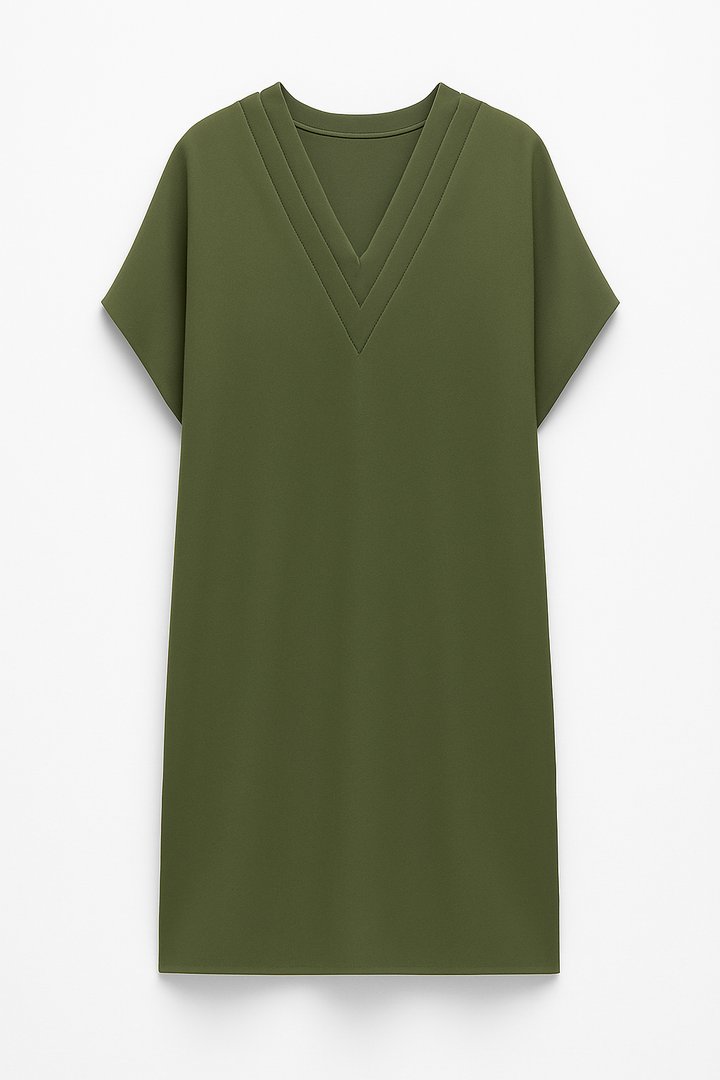 Ida DRESS | Short dress with structured V-neck