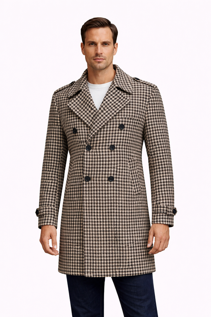 Dylan | Houndstooth Trench Coat