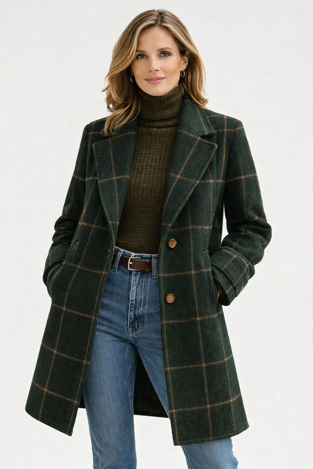 Amber I Check Wool Coat