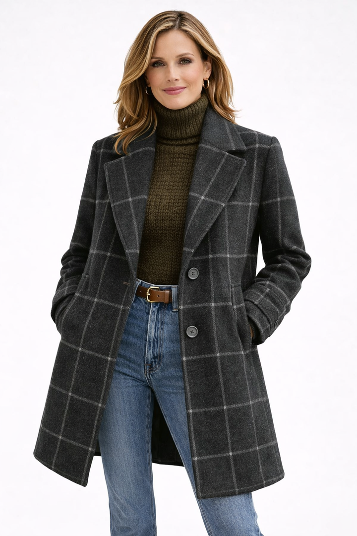 Amber I Check Wool Coat