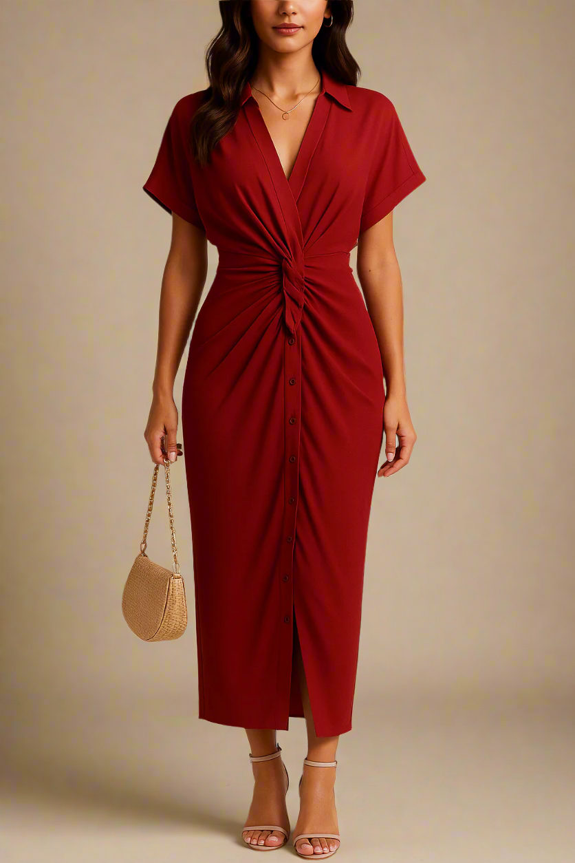 VILMA DRESS | Long dress with knot detail