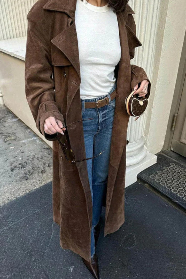 Cordula™ | Elegant Leather Trench Coat