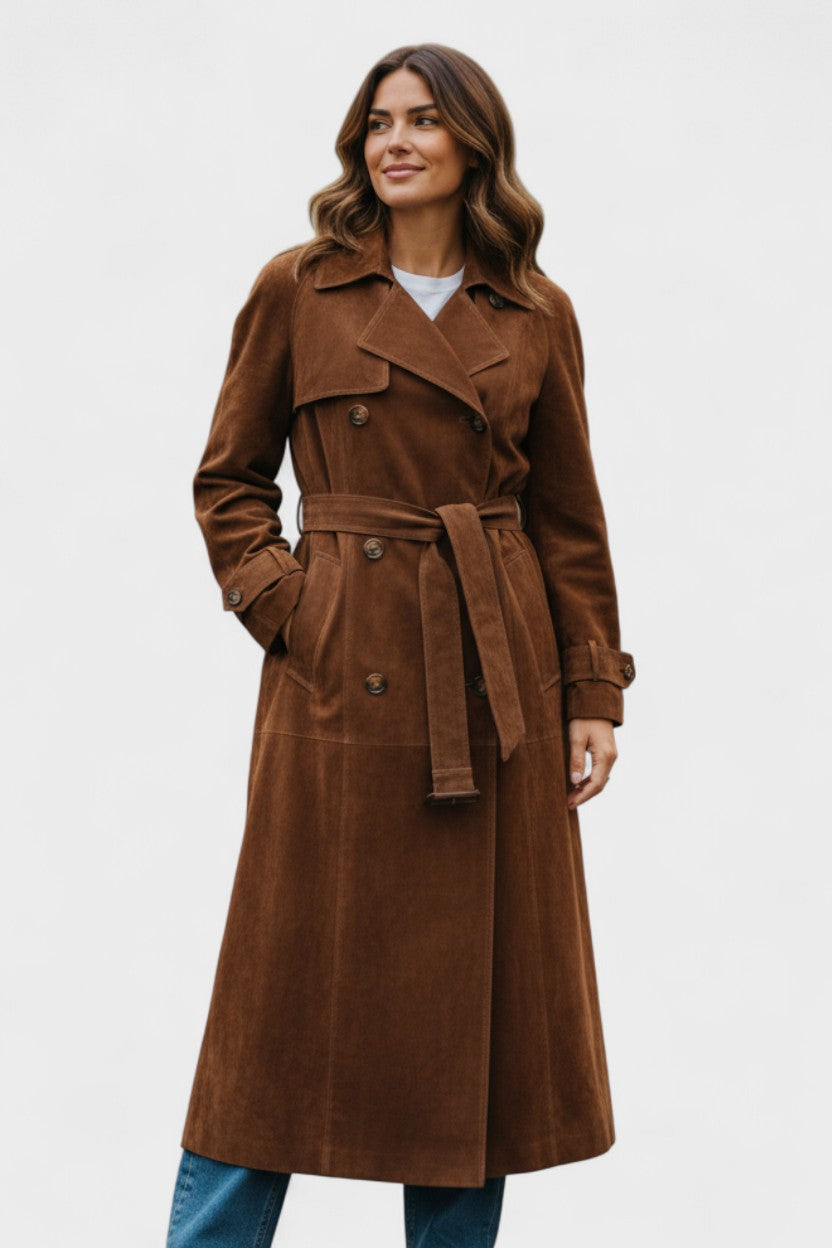Cordula™ | Elegant Leather Trench Coat