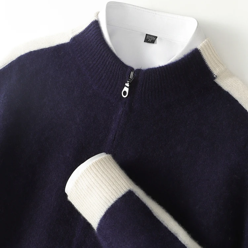 Pure Merino Wool Zip Sweater