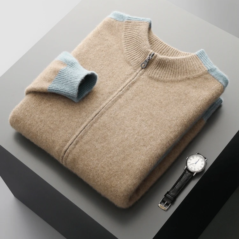 Pure Merino Wool Zip Sweater