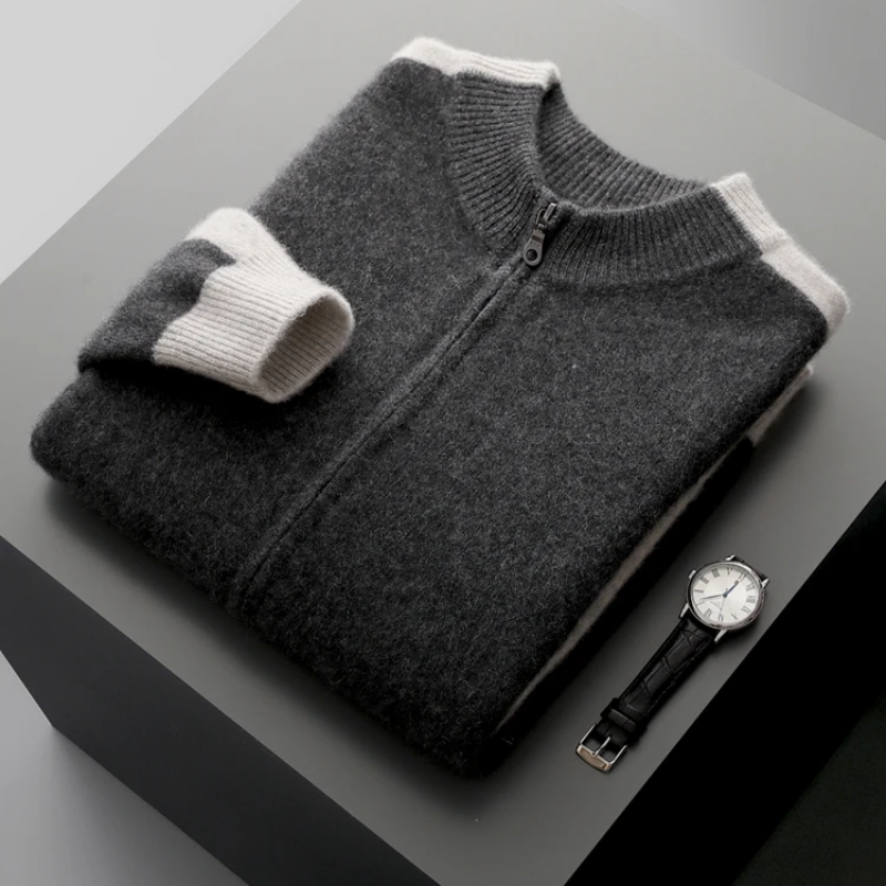 Pure Merino Wool Zip Sweater