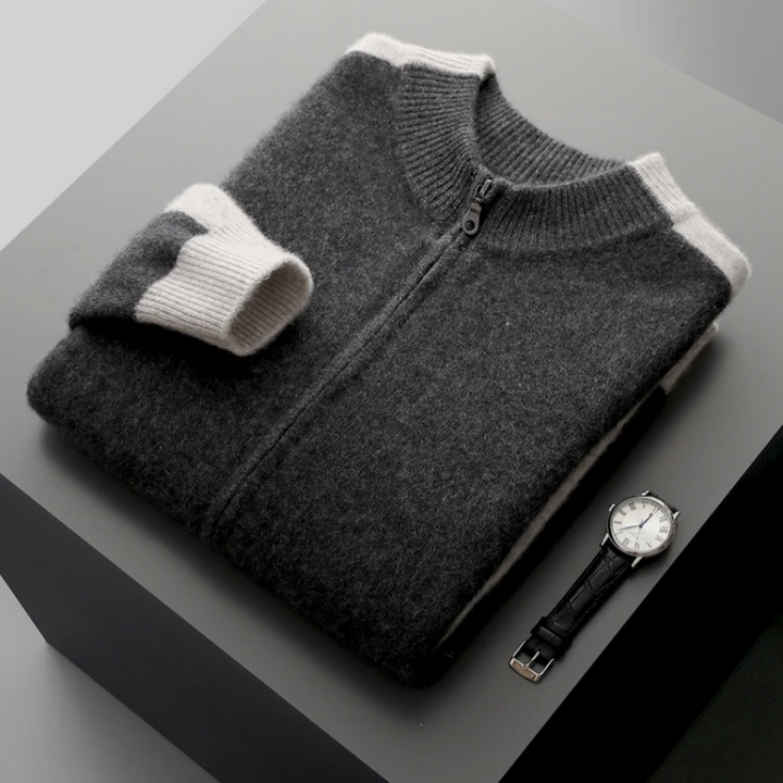 Pure Merino Wool Zip Sweater