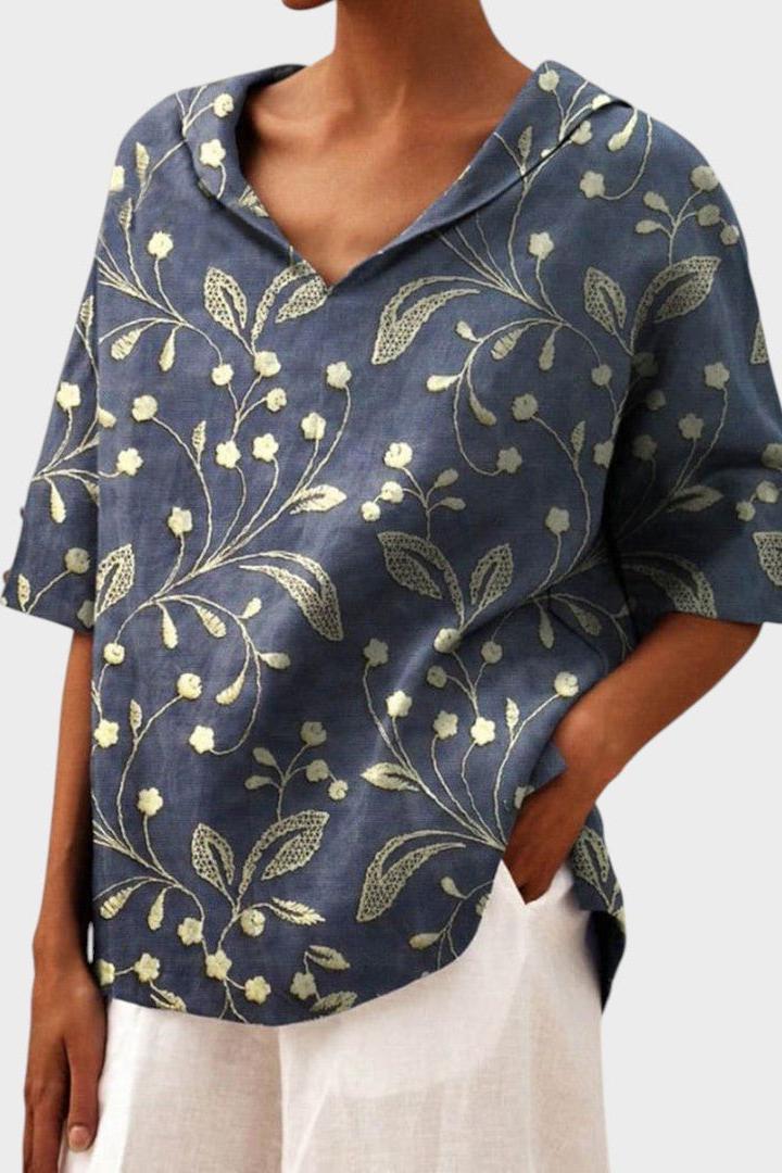 Flávia - Elegancki lniany top