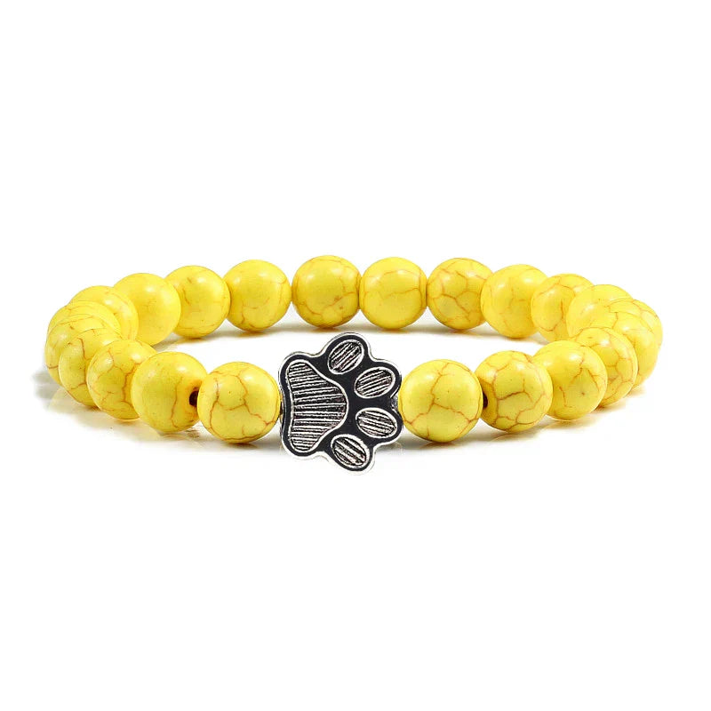 Bracciale con zampe decorate con perline