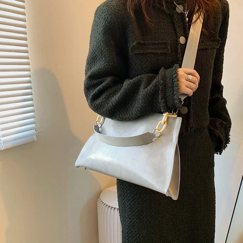 Elegant Soft Leather Shoulder Bag - Large Capacity Fashion Handbag