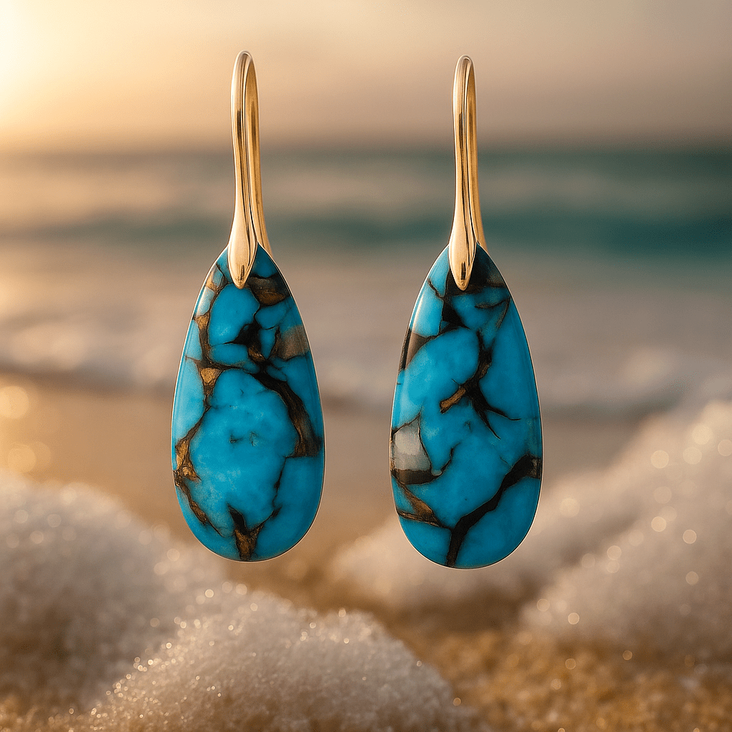Intensive turquoise earrings