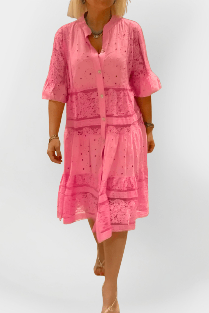 Lace dress with embroidery