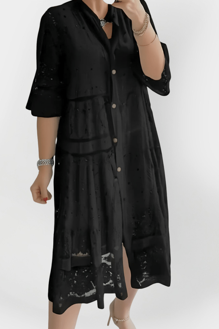Lace dress with embroidery