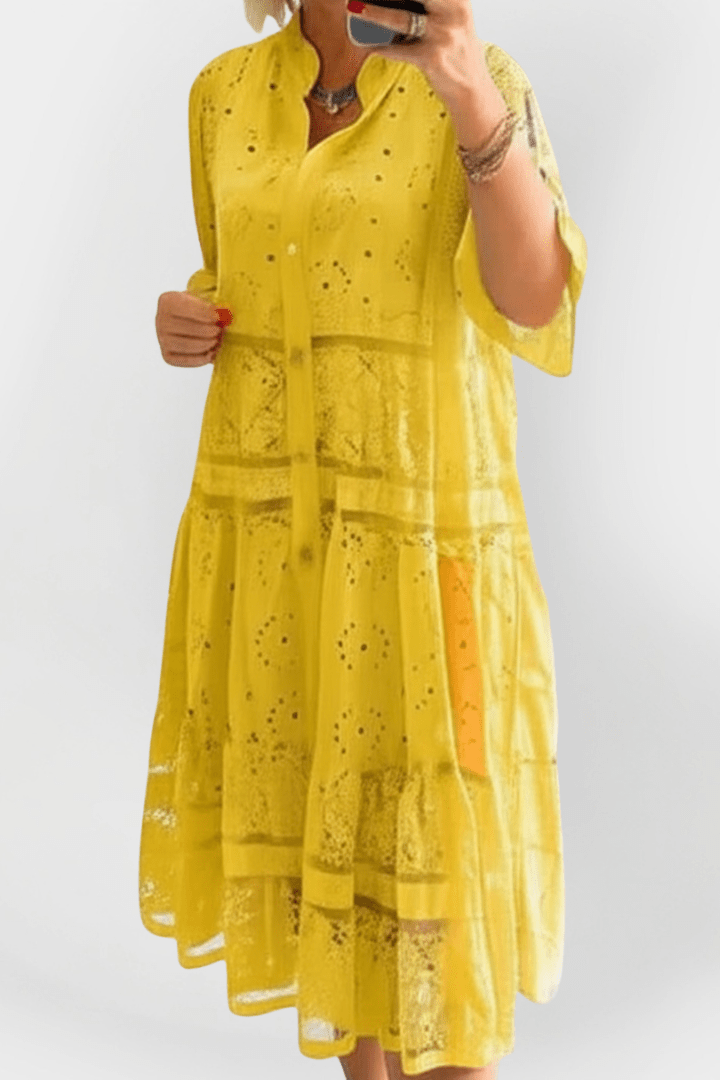 Lace dress with embroidery