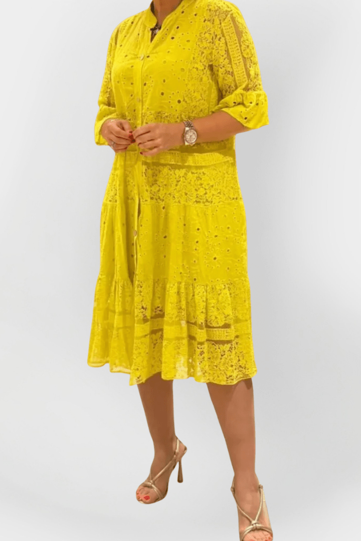 Lace dress with embroidery