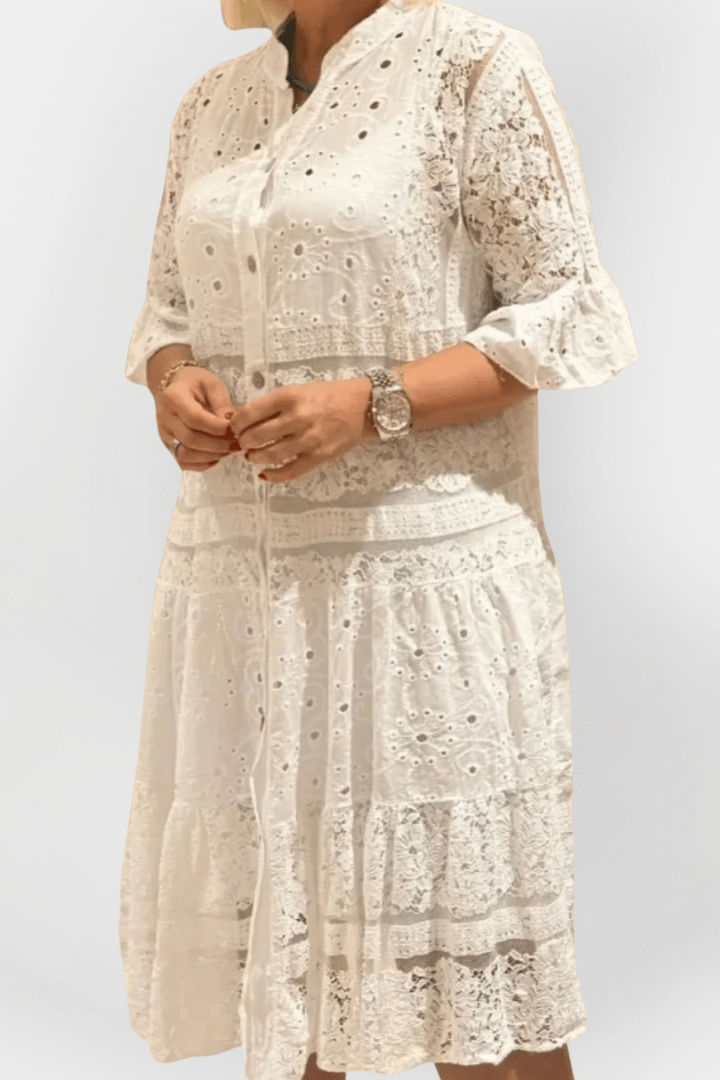 Lace dress with embroidery
