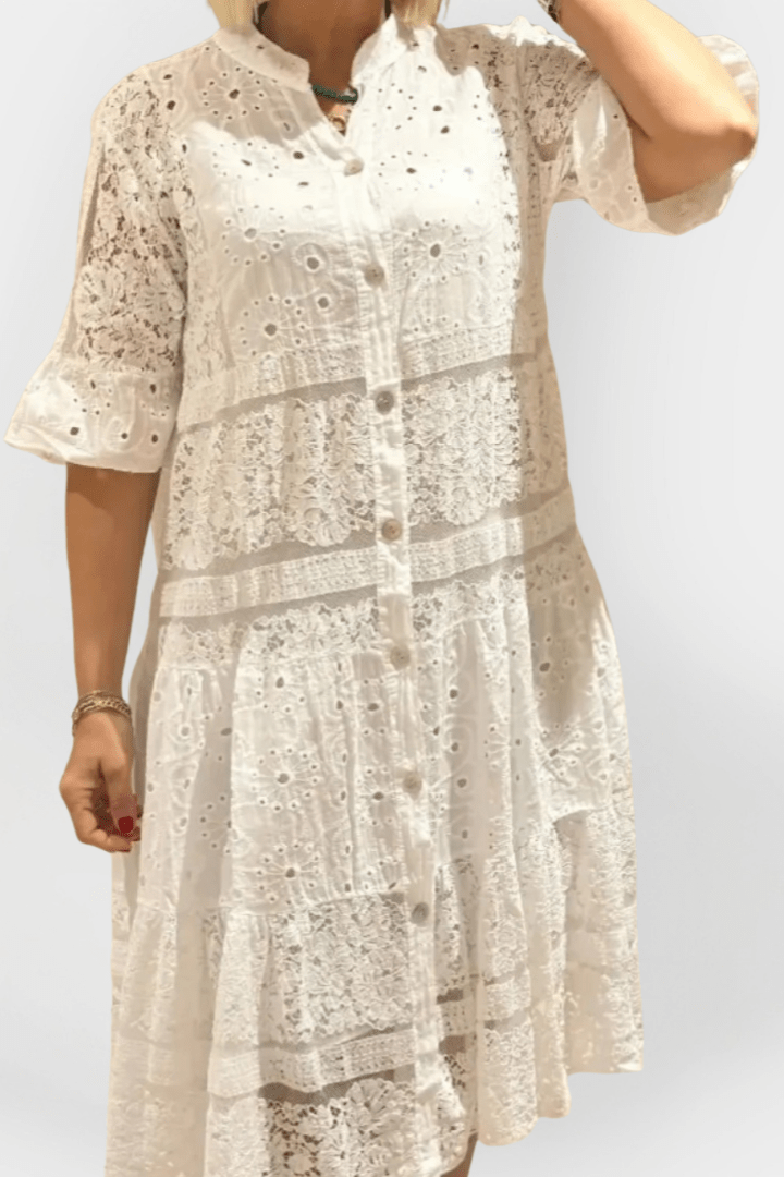 Lace dress with embroidery
