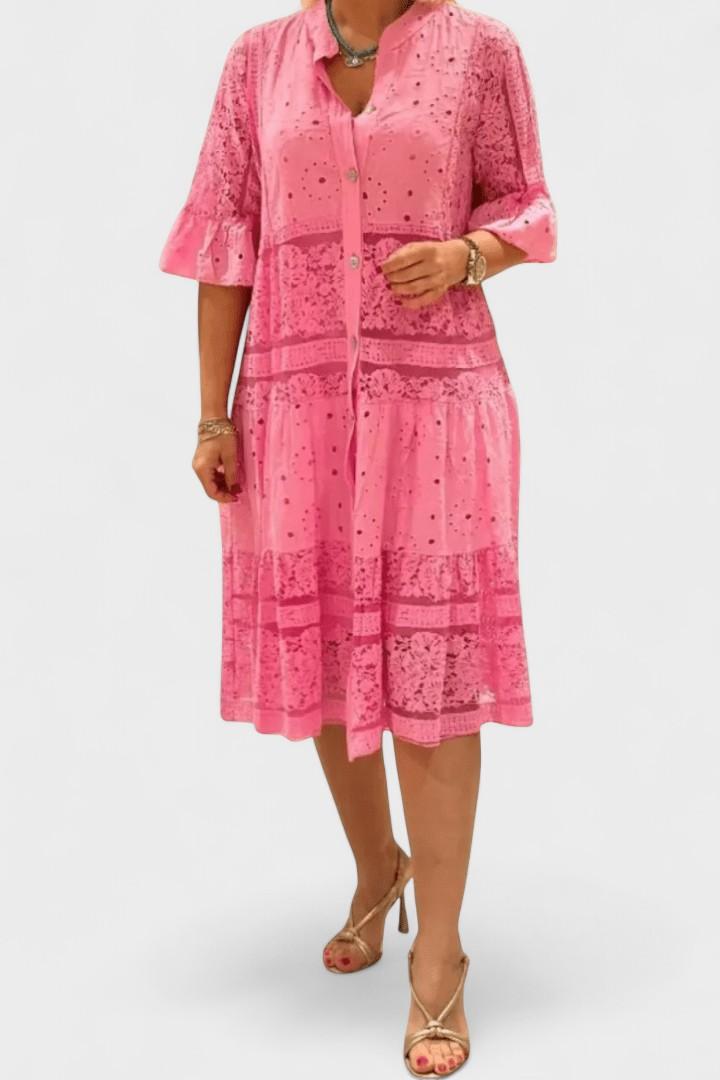 Lace dress with embroidery
