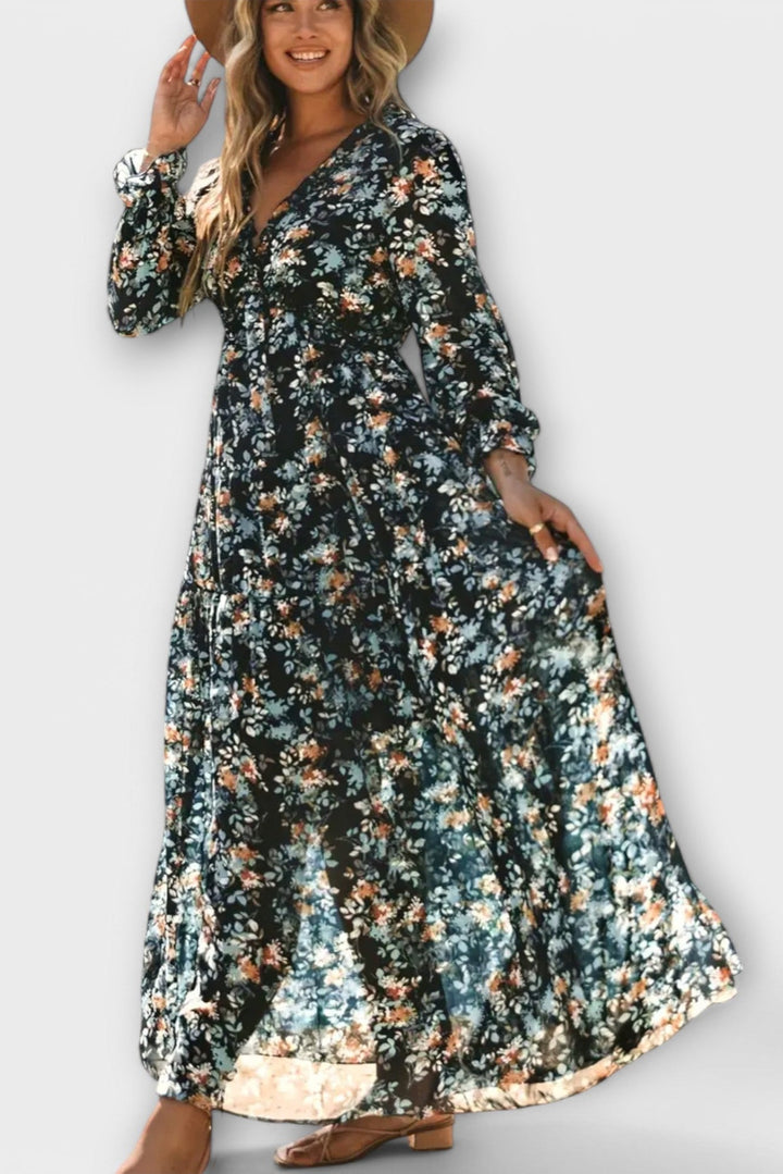 Maxi dress with floral pattern