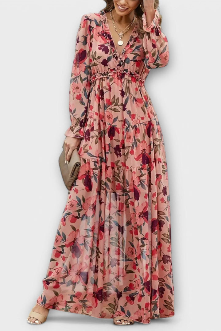 Maxi dress with floral pattern