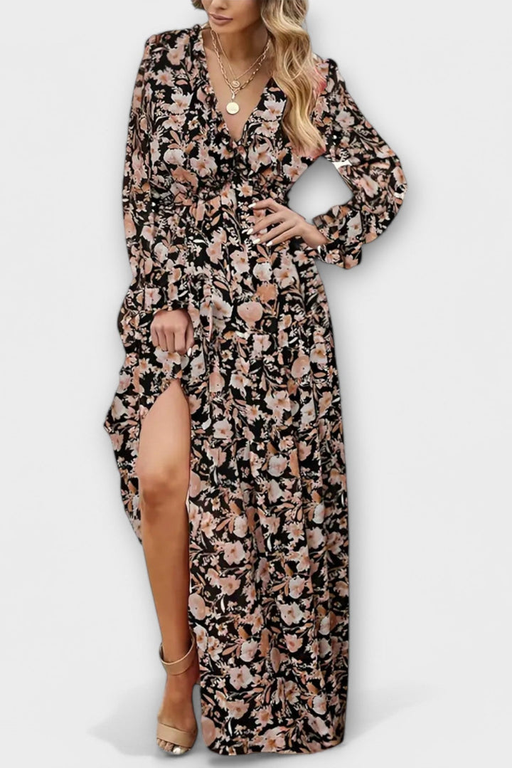 Maxi dress with floral pattern
