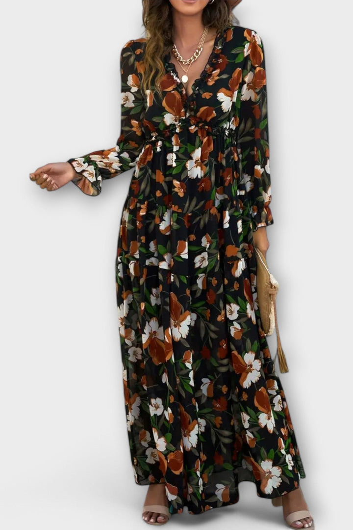 Maxi dress with floral pattern