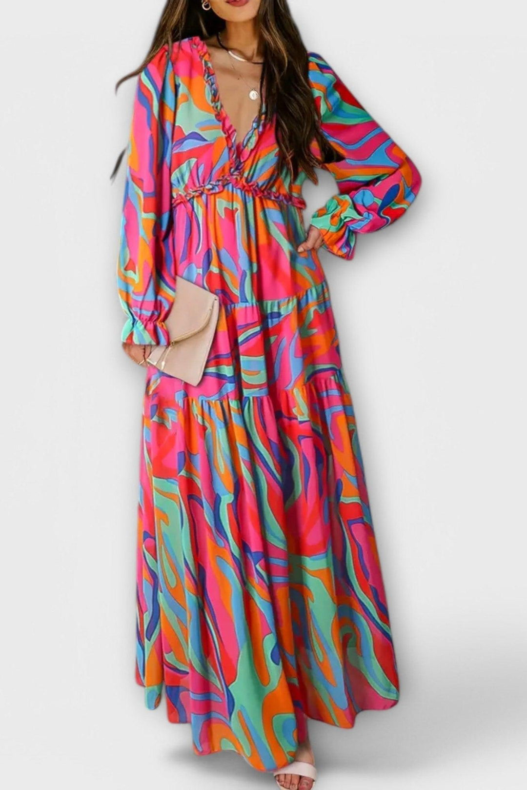 Maxi dress with floral pattern