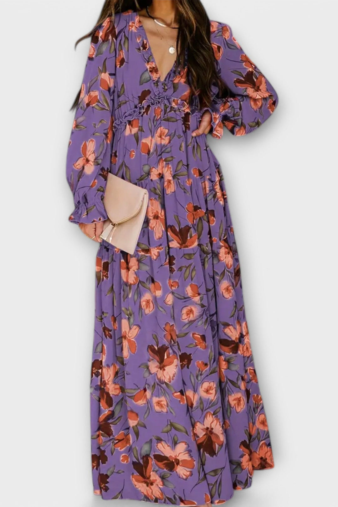Maxi dress with floral pattern