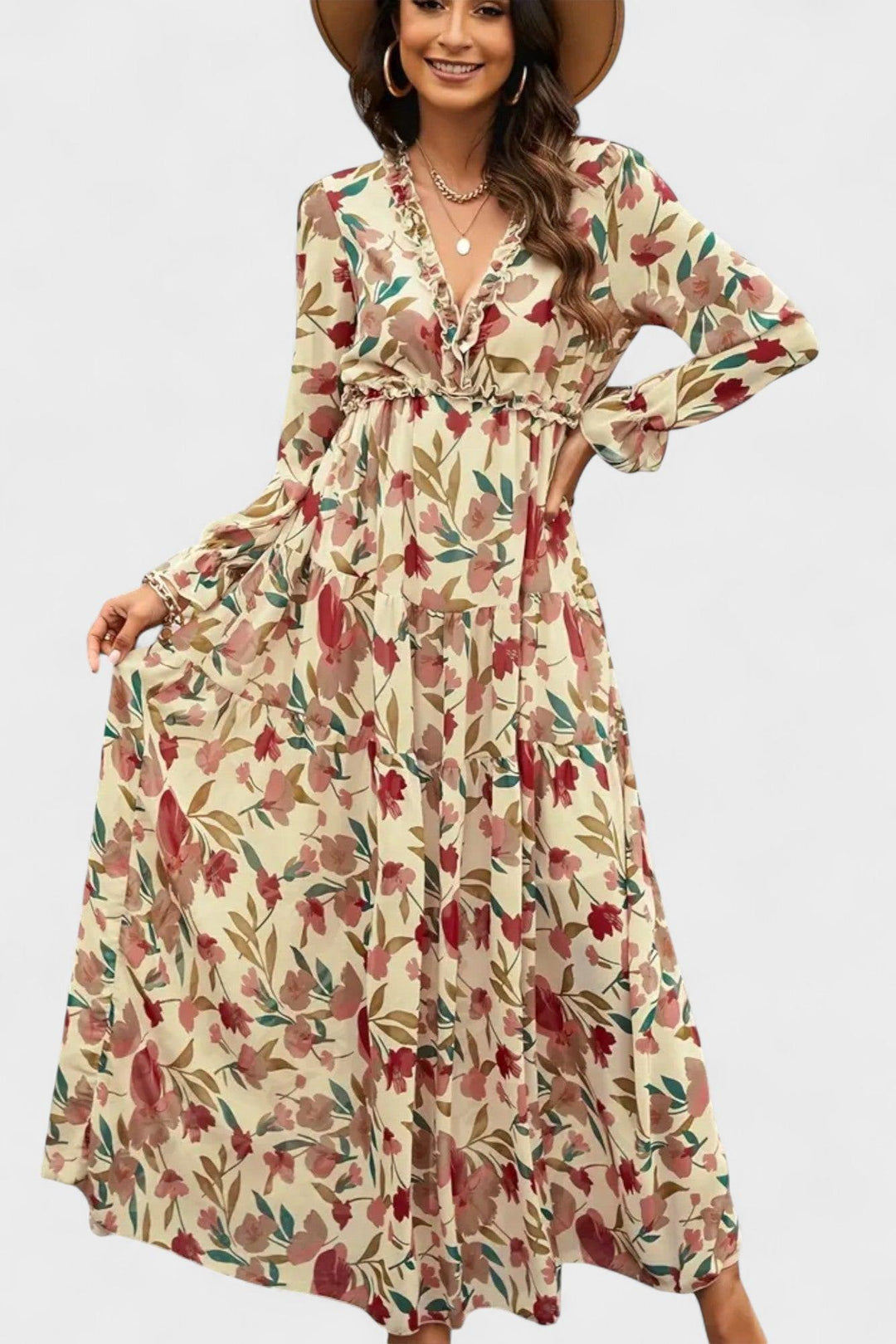 Maxi dress with floral pattern