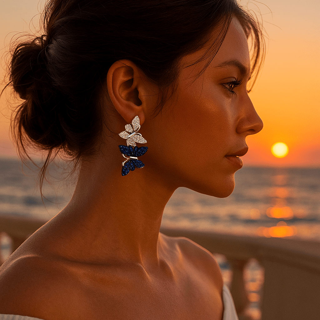 Earrings with Double Butterfly