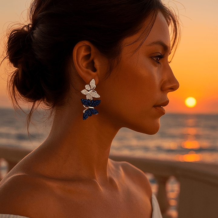 Earrings with Double Butterfly