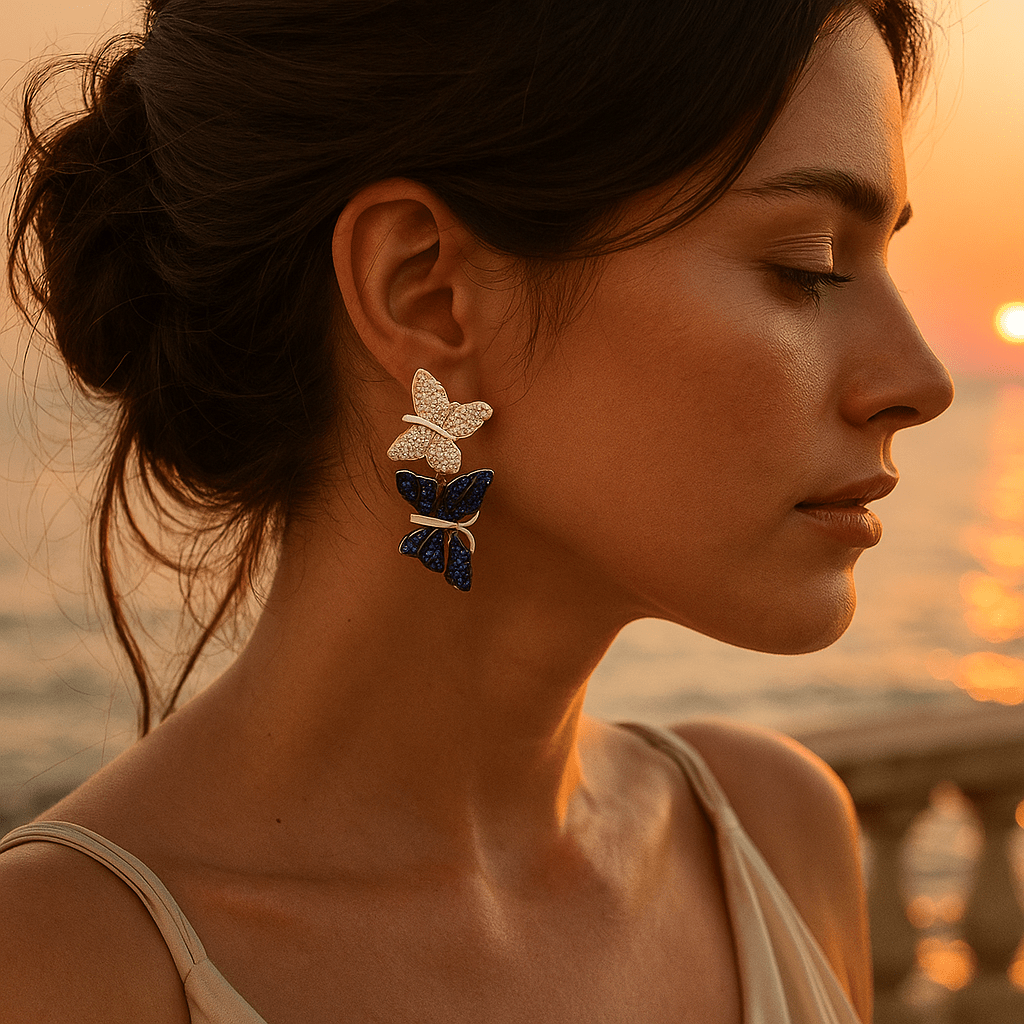 Earrings with Double Butterfly